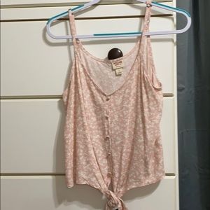 Pink & white flower tank top